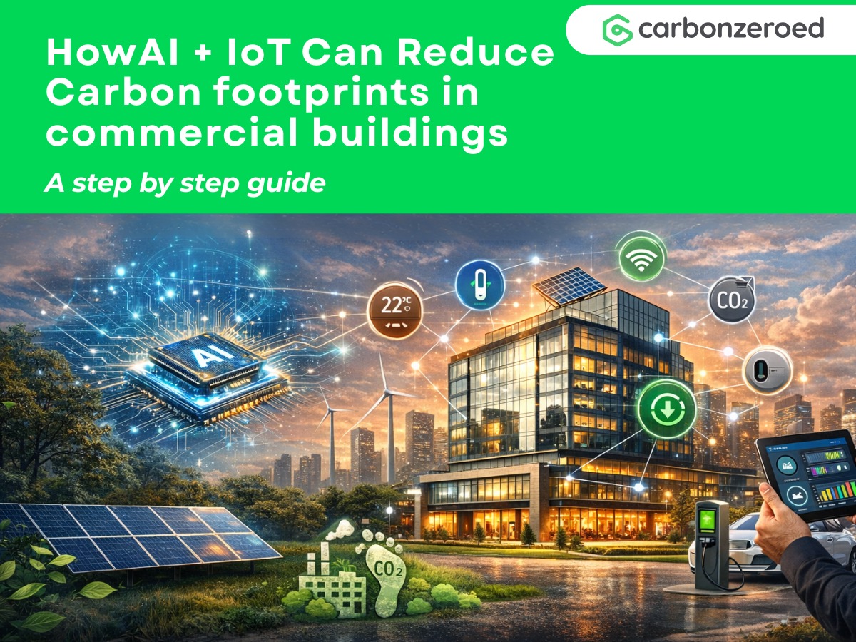 AI IoT reduce carbon footprint commercial buildings